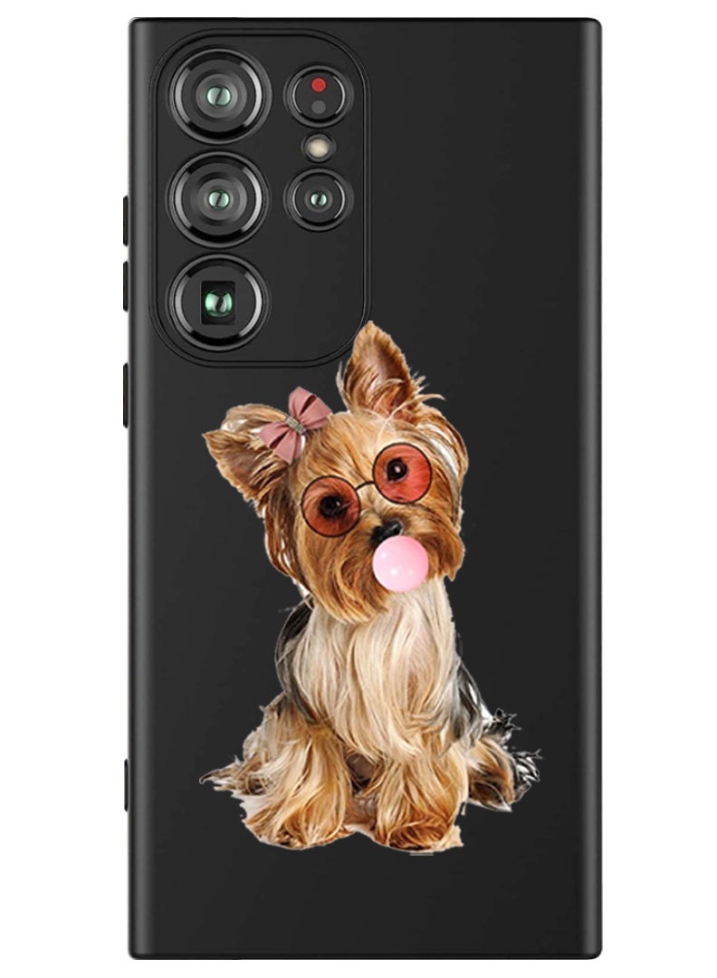 Theodor Protective Slim Fit Case Liquid Silicone Cover with Full Body Protection Anti-Scratch Shockproof Case For Samsung Galaxy S24 Ultra (Black) - Dog - Image 1