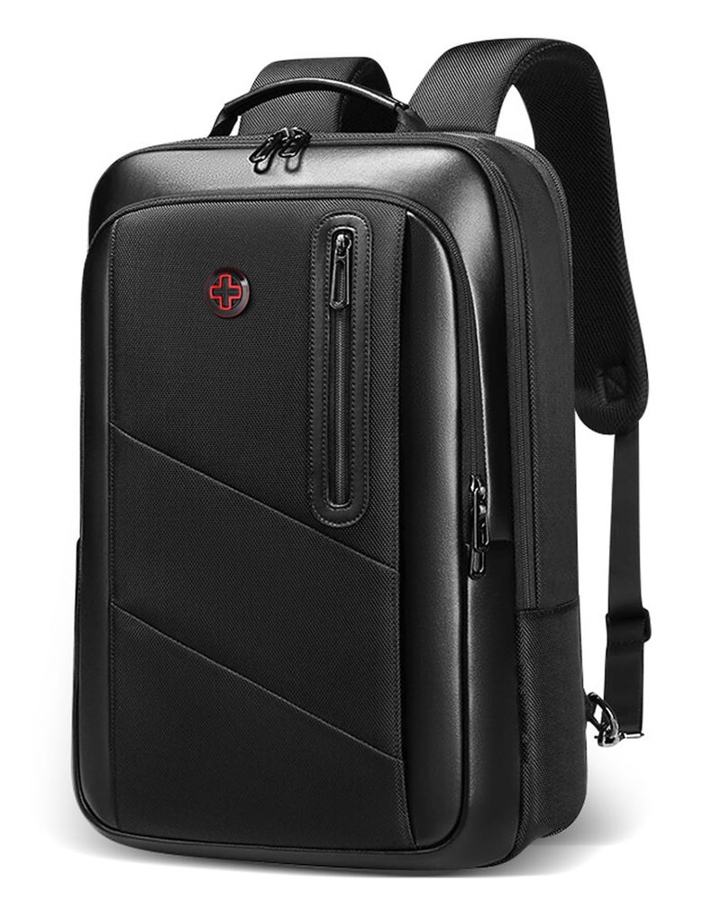 CROSS+GEAR CROSSGEAR Business Commuter Backpack for Men, 26-32L Expandable Travel Laptop Backpack, Fit 15.6 Inch Laptop, Waterproof Computer Work Commute Daypack, Black - Image 3