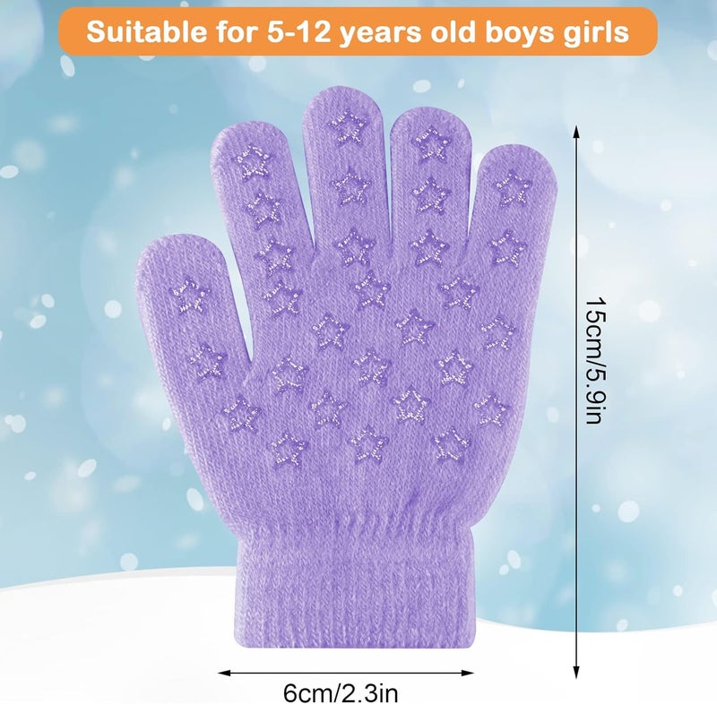 ONESING 3-24 Pairs Winter Knit Gloves for Kids - White Finger Gloves for Boys and Girls - Image 3