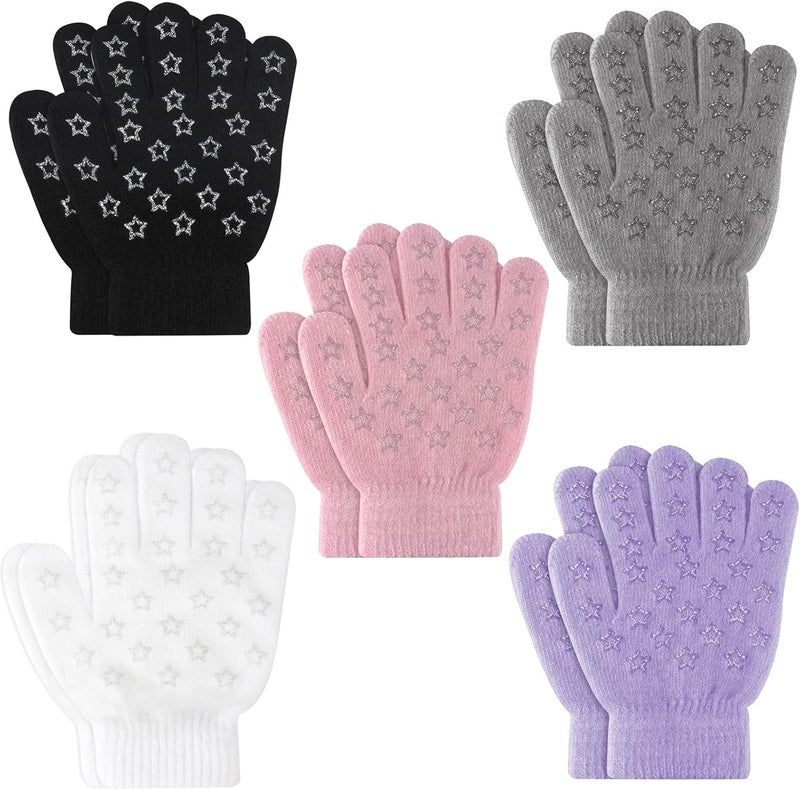 ONESING 3-24 Pairs Winter Knit Gloves for Kids - White Finger Gloves for Boys and Girls - Image 1