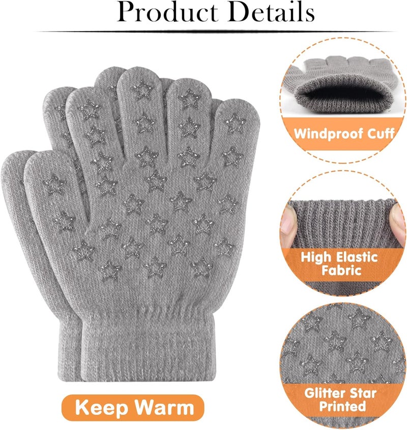 ONESING 3-24 Pairs Winter Knit Gloves for Kids - White Finger Gloves for Boys and Girls - Image 2