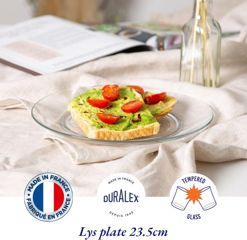 Duralex  Lys Clear Dinner Plate 235 cm 9 14 in Set Of 6 - Image 2