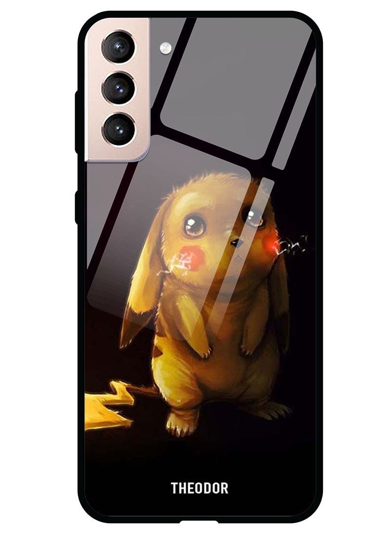 Theodor Protective Tempered Glass Case Cover Samsung Galaxy S21 PLUS  Cute Pikachu - Image 1
