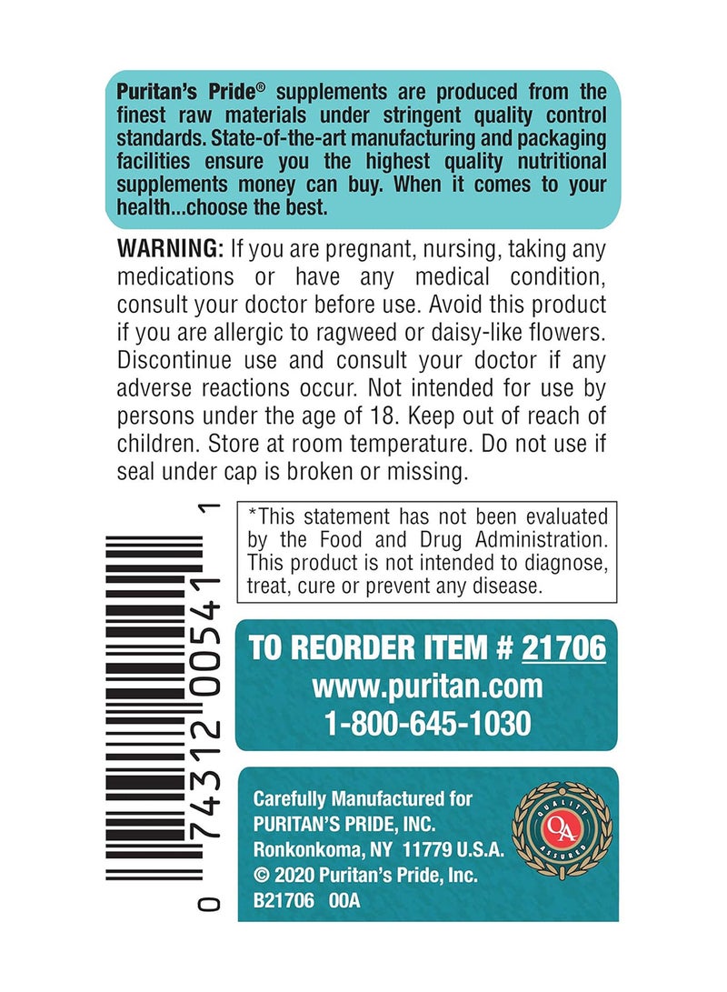 Puritan's Pride Milk Thistle And Dandelion Extract 60 Count - Image 3