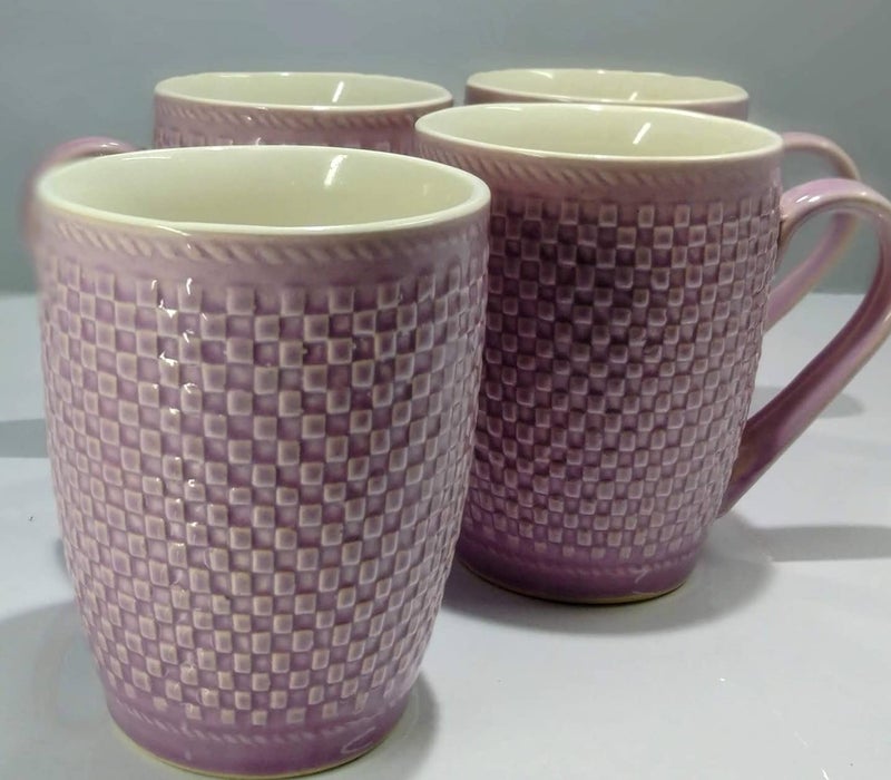 Kittens KITTENS Ceramic Coffee Mug Set of 4 Made with Food Grade Material Handcrafted and Handpainted Design Mugs for Daily Uses 150ml Purple Color - Image 2