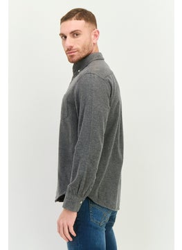 GANT Men Regular Fit Textured Long Sleeves Casual Shirt, Dark Grey  - Image 2