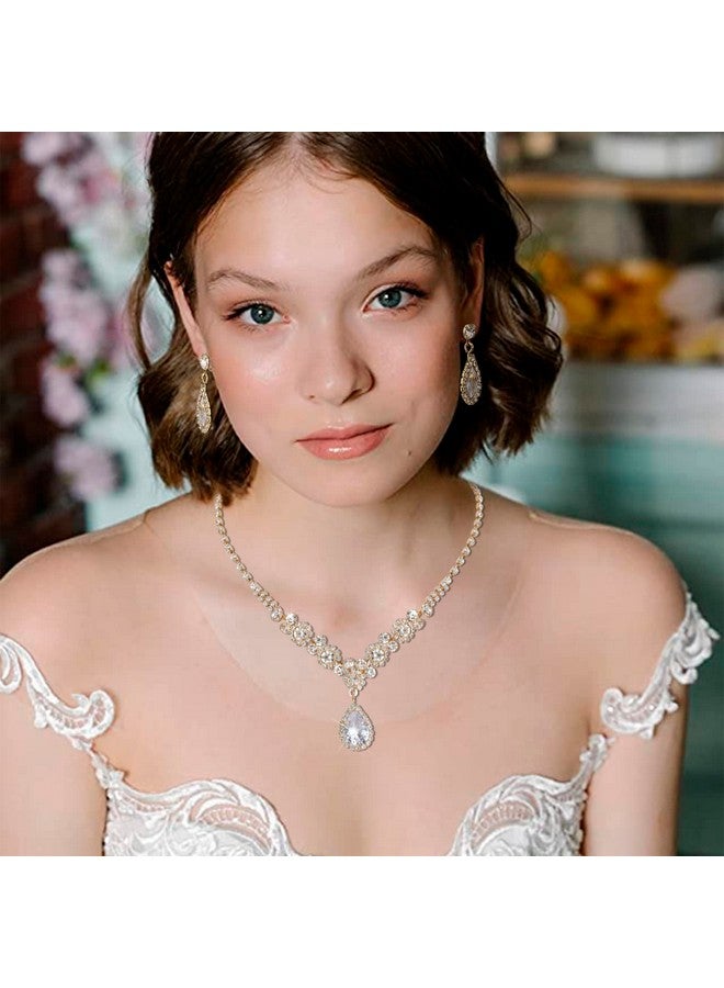 كوسايد مجموعة مجوهرات فضية من COCIDE للنساء من الكريستال ومجموعة قلادة للفتيات من الأقراط ذات التاج المرصع بأحجار الراين وإكسسوارات الرقبة للعروس وحفلات الزفاف وأعياد الميلاد وحفلات الزفاف وحفلات التخرج وفساتين وصيفات العروس - Image 3