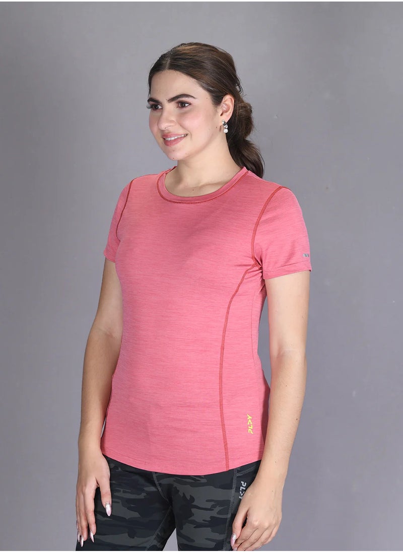 Lyra Pink Activewear T-shirt for Women | Color Shade May Vary  - Image 2