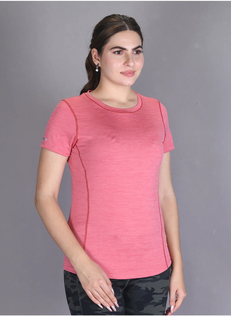Lyra Pink Activewear T-shirt for Women | Color Shade May Vary  - Image 3