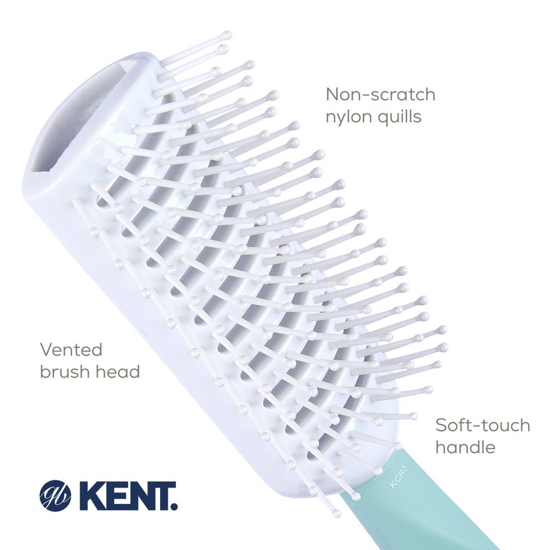 Kent KCR3 "Create" Tunnel Vented Hair Brush for Blowdrying, Creating Root Lift, and Volume in All Hair Types - Vent Brush with Green Ergonomic Handle and Soft Ball Tipped Bristles for Pain Free Use - Image 5