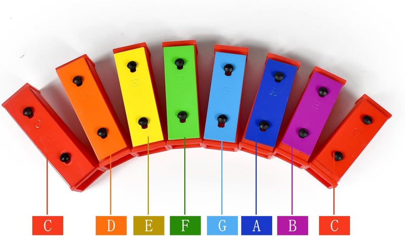 ENNBOM 8 Notes Chromatic Xylophone Glockenspiel Resonator Bells with Yellow Case - Image 3