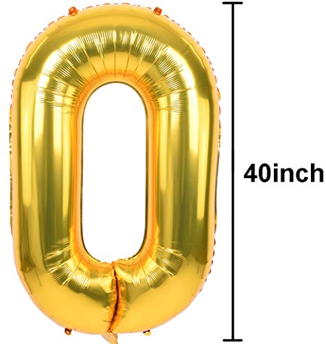 TONIFUL 40 Inch Gold Large Numbers Balloon 09Foil Mylar Big Number Balloon Digital 7 for 2026 Graduation New Year Eve Birthday PartyWedding Baby Shower Engagement Photo Shoot Anniversary - Image 5