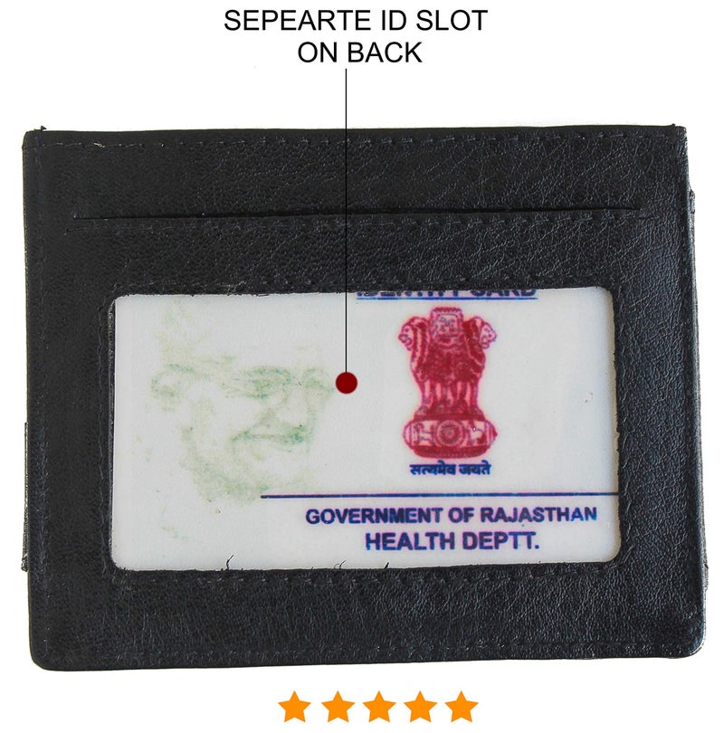 Husk N Hoof RFID Protected Leather Credit Card Holder Wallet for Man Women | Card Holder for Men Woman | Black - Image 4