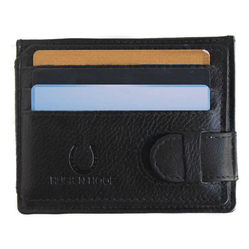 Husk N Hoof RFID Protected Leather Credit Card Holder Wallet for Man Women | Card Holder for Men Woman | Black - Image 5