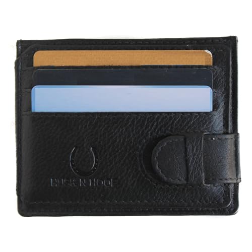 Husk N Hoof RFID Protected Leather Credit Card Holder Wallet for Man Women | Card Holder for Men Woman | Black - Image 1