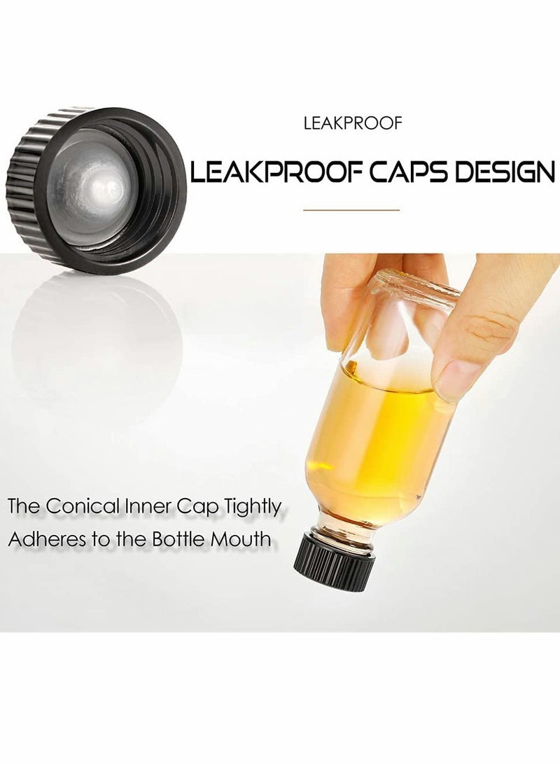 كاست ويف زجاجة صغيرة مع غطاء شفاف ، 3 الفولاذ المقاوم للصدأ القمع ، بوسطن جولة زجاجة عينة ، ميني السفر زجاجة عصير / الزنجبيل / النفط / السائل ، لا تسرب ( 6 قطع ، 60 مل ) - Image 4