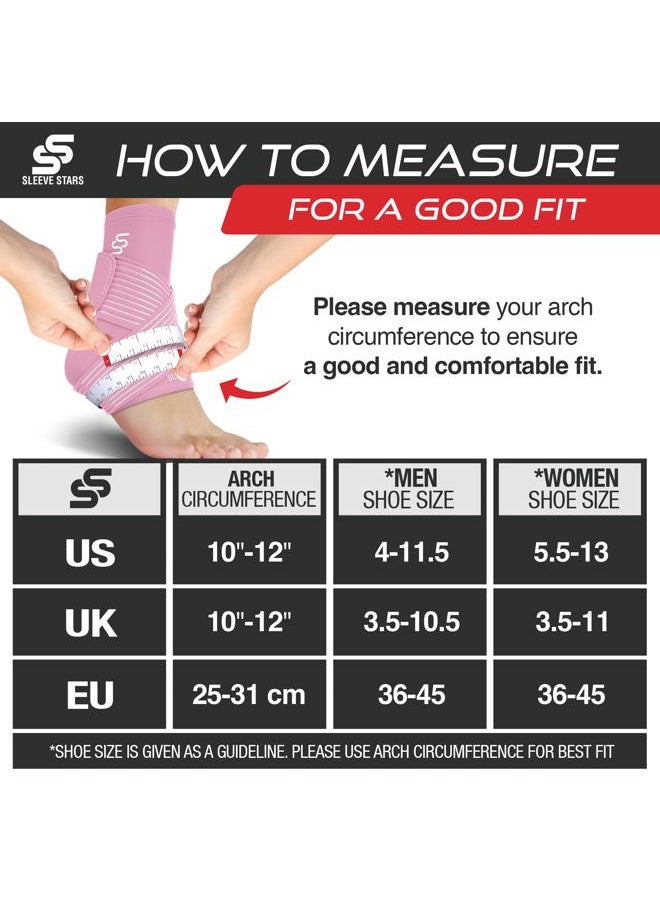 SS SLEEVE STARS Sleeve Stars Ankle Brace for Sprained Ankle, Plantar Fasciitis Relief Ankle Support for Men and Women, Ankle Compression Sleeve w/ Strap (Single/Baby Pink)  - Image 5