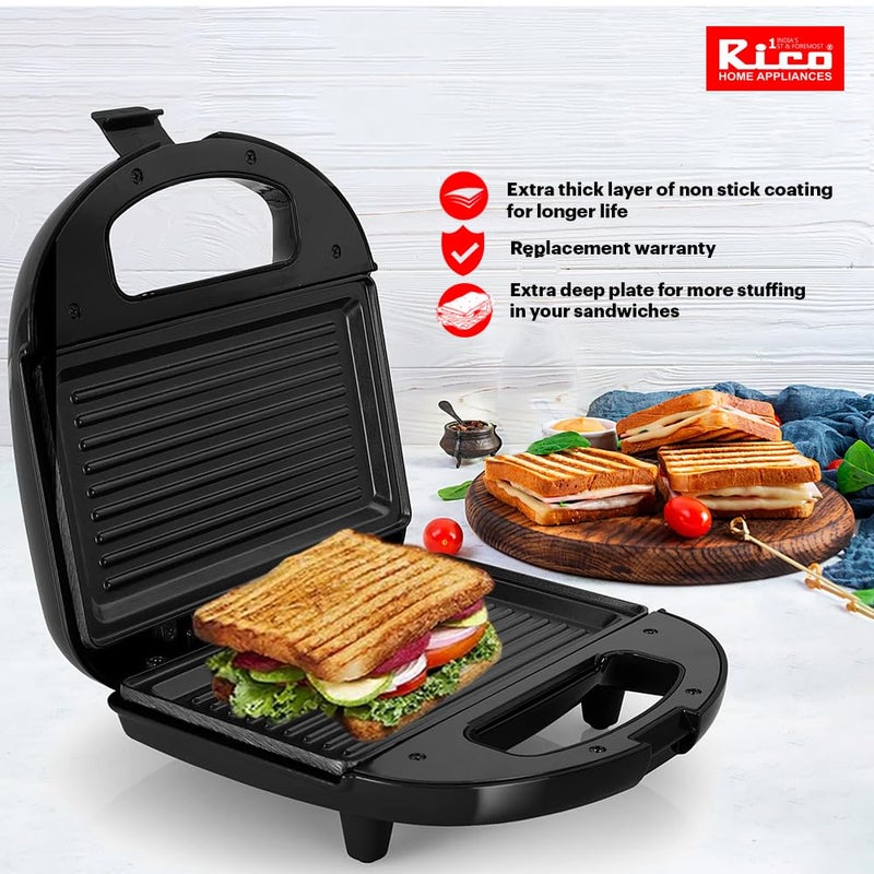Rico Newly Launched Sandwich Maker Indicator Light 105 Open Sandwich Griller Quick Consistent Heating 1 Year Warranty - Image 4