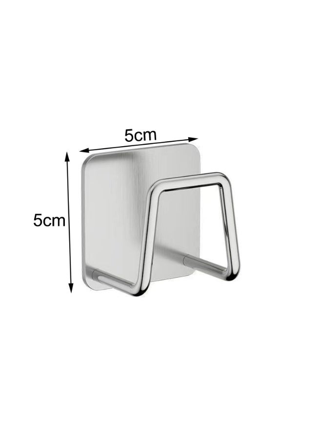 Stainless Steel Adhesive Sponge Holder, Wall Mount Sink Drain Drying Rack Kitchen Storage Organizer Hooks,4 pcs - Image 2