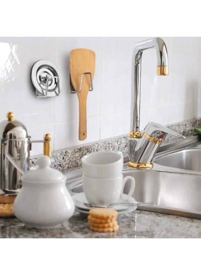 Stainless Steel Adhesive Sponge Holder, Wall Mount Sink Drain Drying Rack Kitchen Storage Organizer Hooks,4 pcs - Image 5
