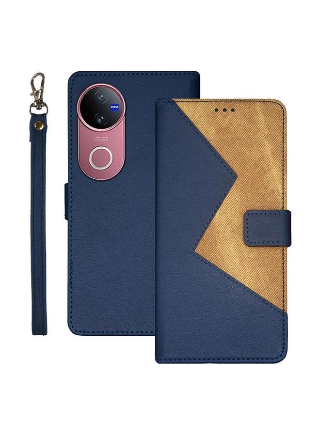 The Bros Case For vivo V50 5G Global Two-color Splicing Leather Phone Case