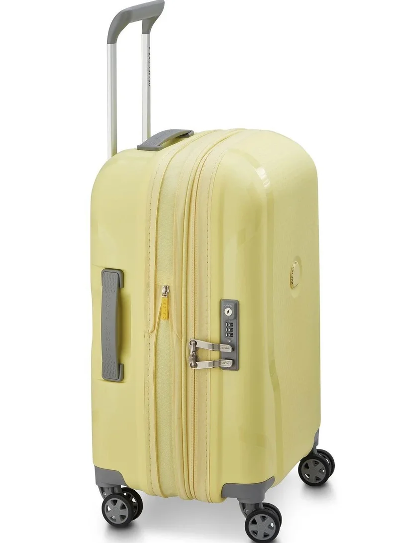 DELSEY Paris  clavel 55 cm hardside 4-double wheeled expandable cabin luggage trolley (recycled material) - pale yellow  | Best Price UAE