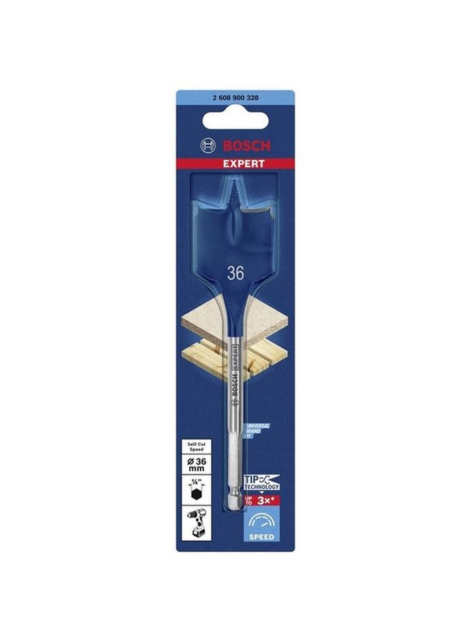 BOSCH Expert Self-Cut Speed Spade Drill Bit Silver and Blue 36 x 152mm JE2 608 900 328 - Image 2