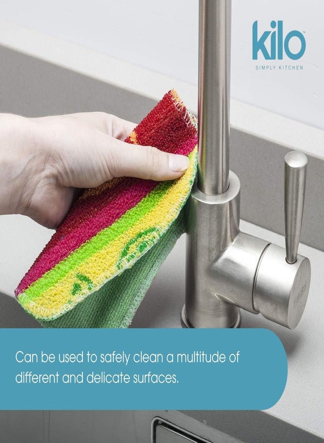 Kilo Scrubby Plus-Non-Scratch Scourer with Delicate Cleaning Cloth Side, Multi-Purpose-Set of 4, Colour, One Size, 17x14cm - Image 5