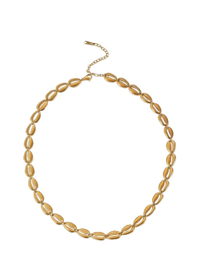 AMETOER 18K Gold Plated Stainless Steel Necklace for Women | Elegant Link Design with Adjustable Length | Hypoallergenic & Durable Fashion Jewelry - Image 1