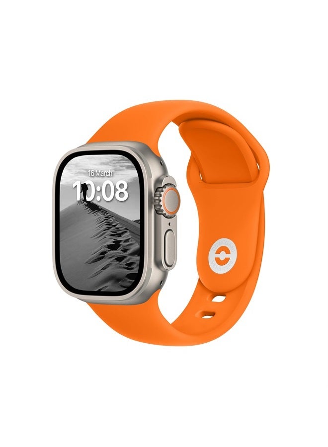 DONEGANI Compatible with Apple Watch Band Ultra Se 49mm 45mm 44mm 42mm Men Women Series 8 7 6 5 4 3 2 1 in color Orange｜Sport Bands Silicone Bracelet Strap - Image 1