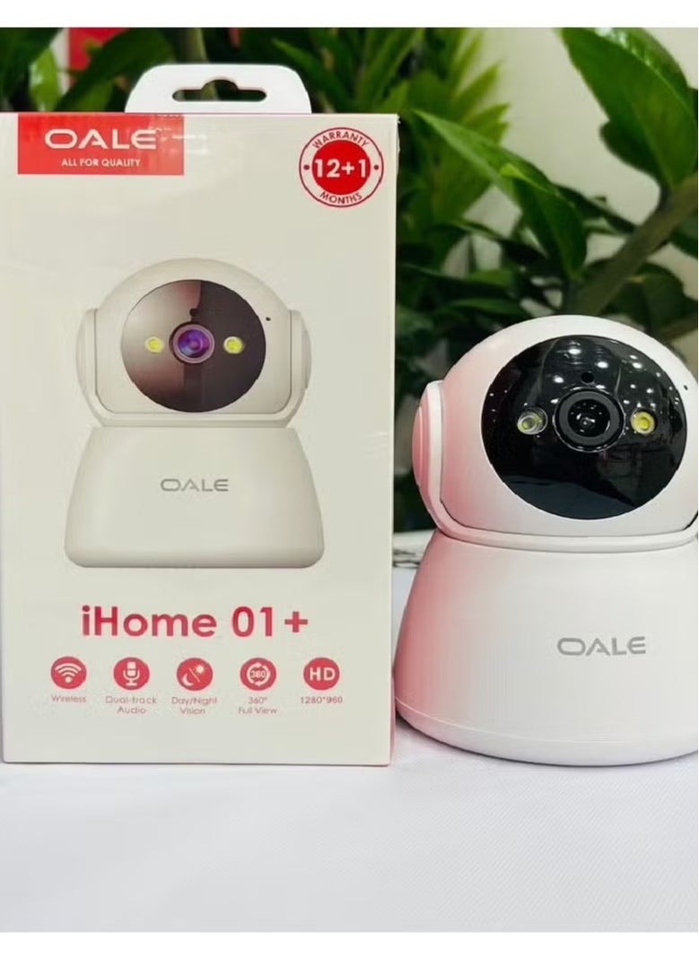 OALE iHome 01 Security Camera with Dual Tracking, Audio Support, Night Vision, Motion Detection, 360° Full View, and Two Way Real Time Voice.  - Image 2