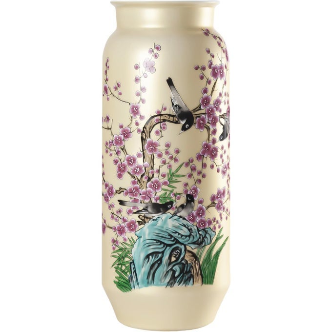19INCH LARGE TALL FLOOR VASE GOLDEN CERAMIC CYLINDER DECORATIVE VASE FOR FLOWERS AND CENTERPIECES