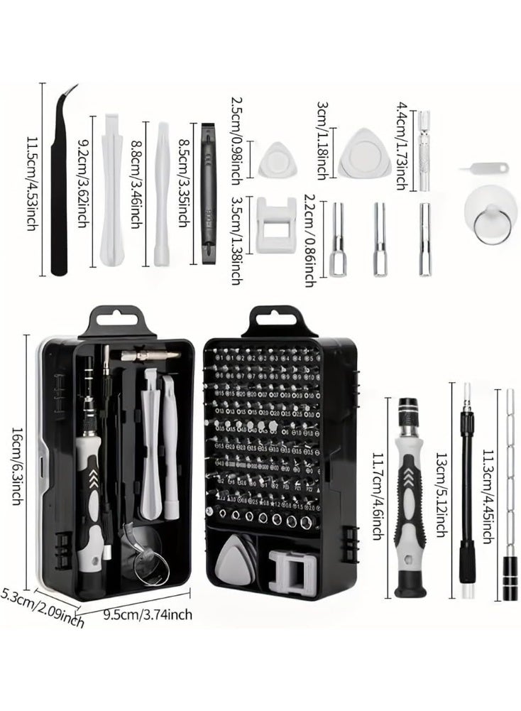 مجموعة أدوات إصلاح مفكات دقيقة 115 في 1 مع مجموعة مفكات مغناطيسية، مجموعة مفكات دقيقة للإلكترونيات مع حقيبة محمولة لإصلاح أجهزة الكمبيوتر والهواتف المحمولة وأجهزة الكمبيوتر الشخصية والأجهزة اليومية. - Image 2