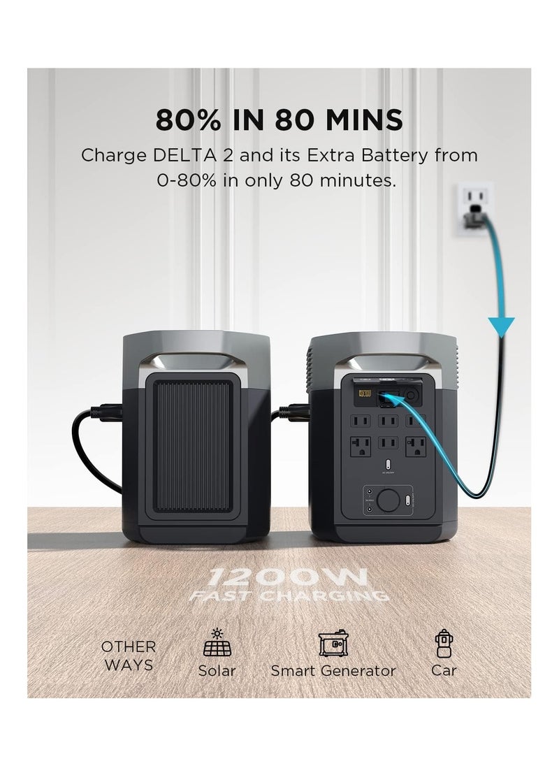 ECOFLOW EF ECOFLOW DELTA 2 Portable Power Station Extra Battery, 1kWh Added Capacity for Home Backup Power, Portable Battery to Power Multiple Heavy-Duty Devices  - Image 5
