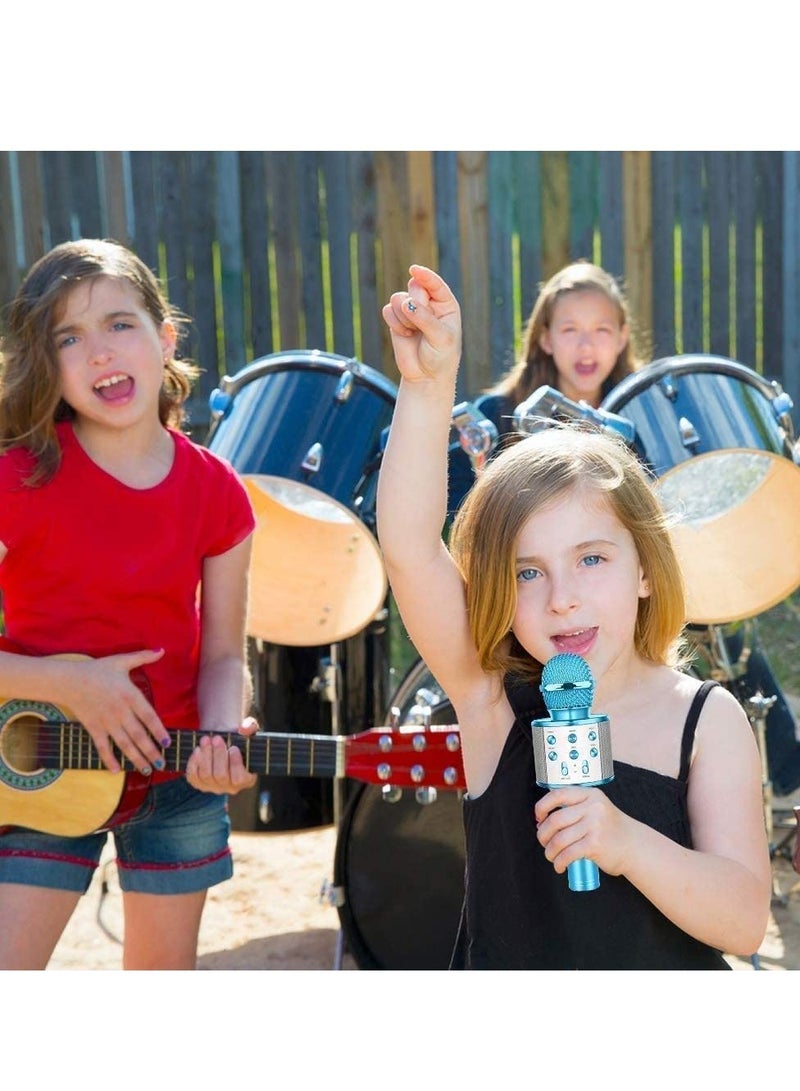 Wireless Bluetooth Karaoke Microphone,Rechargeable Kids Microphone Karaoke Machine,Professional Handheld Karaoke Mic Speaker Home KTV Kids Birthday Party - Best Gifts for Kids Adults (Blue) - Image 3