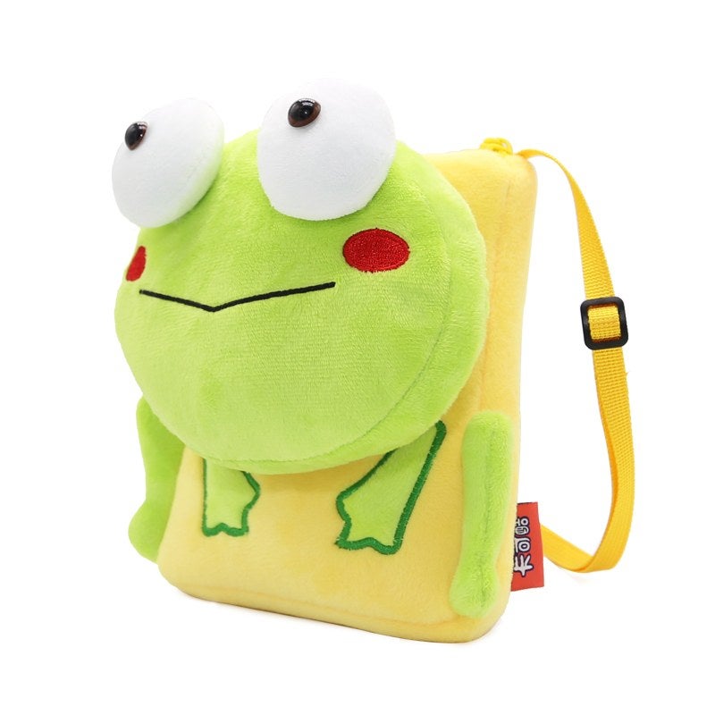 Plush Kids Crossbody Bag, Frog Animal Design, Soft Lightweight Shoulder Bag for Daily Outings - Image 3