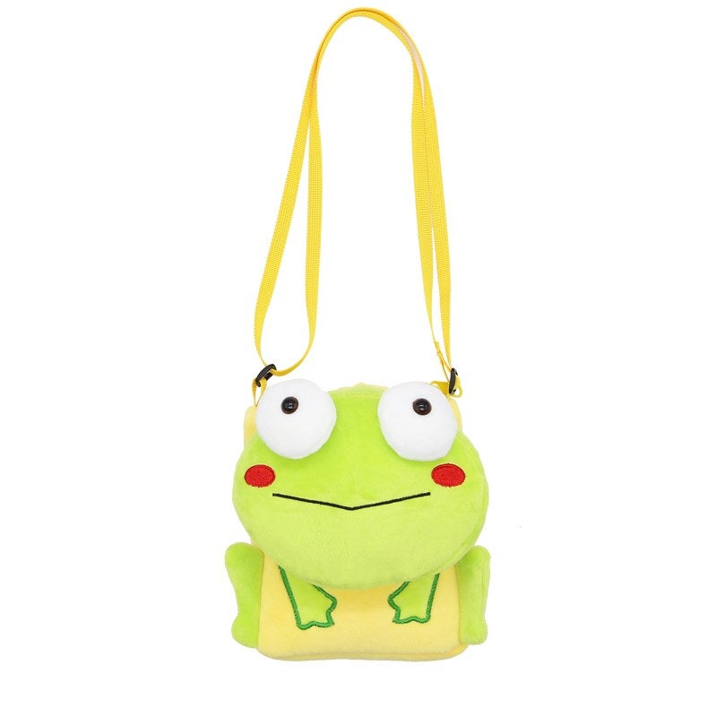 Plush Kids Crossbody Bag, Frog Animal Design, Soft Lightweight Shoulder Bag for Daily Outings - Image 5