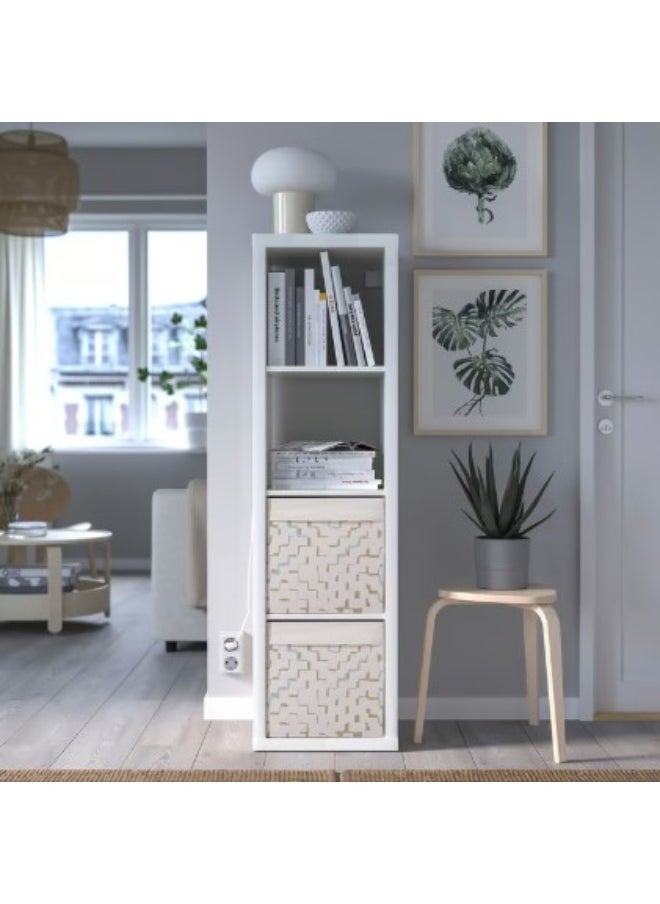 IKEA (IKEA) Box, beige/patterned turquoise, 33x38x33 cm  - Image 4