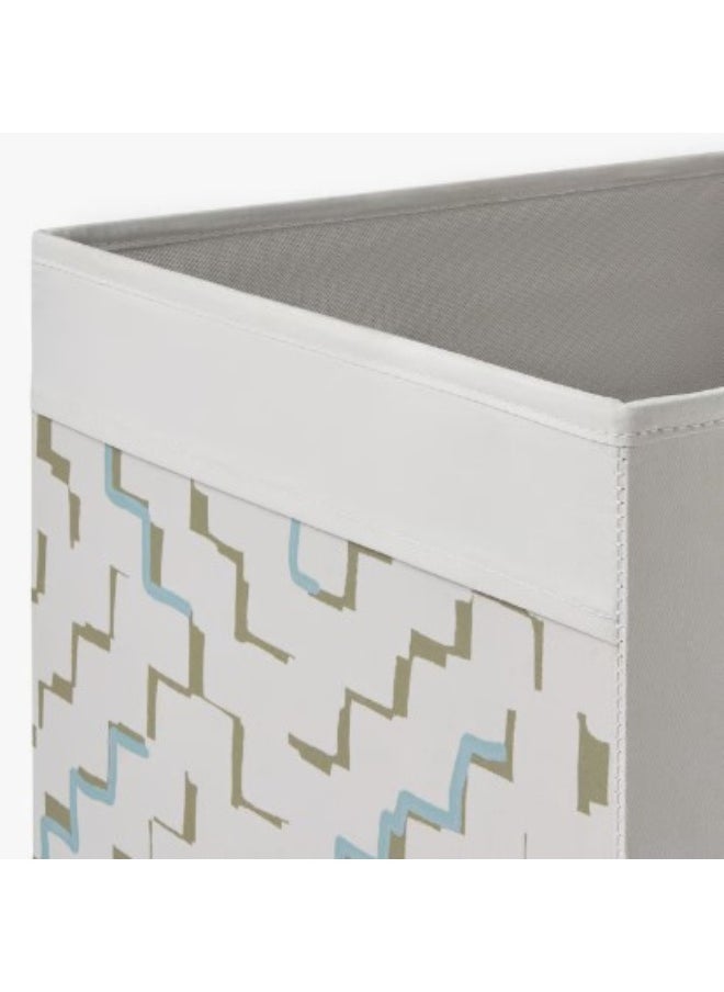 IKEA (IKEA) Box, beige/patterned turquoise, 33x38x33 cm  - Image 2