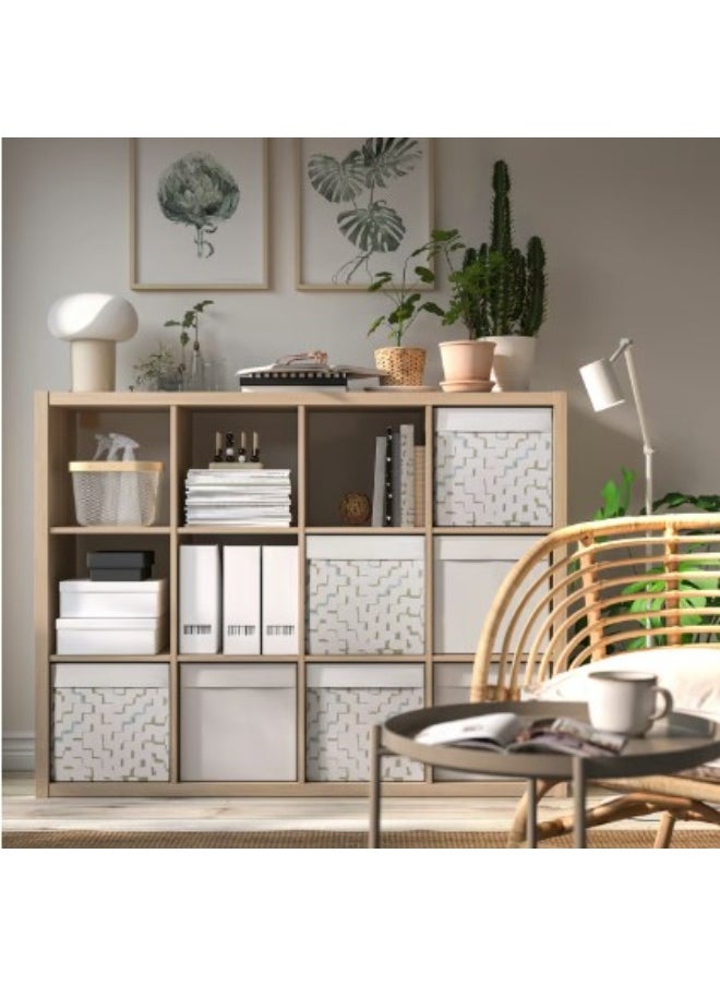IKEA (IKEA) Box, beige/patterned turquoise, 33x38x33 cm  - Image 5