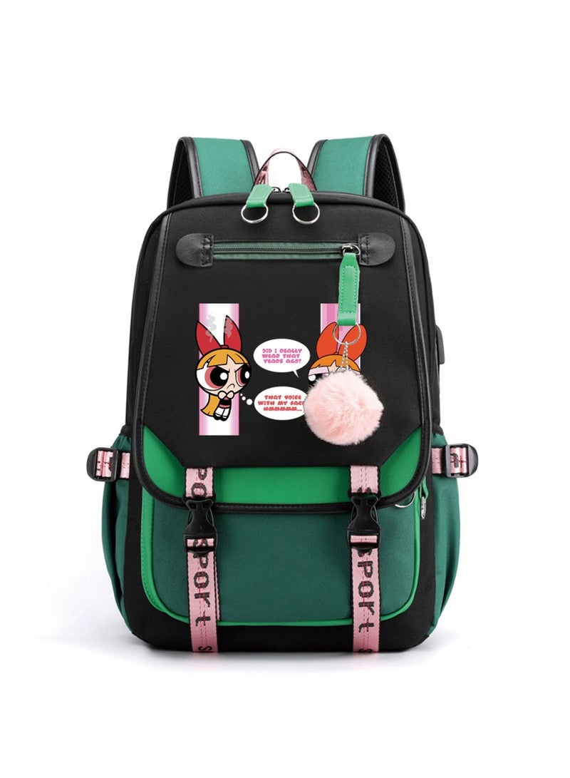 Student creative pattern backpack three-piece set 3D butterfly series men's and women's large-capacity computer backpack combination,21- Three-piece set - 4 - 50