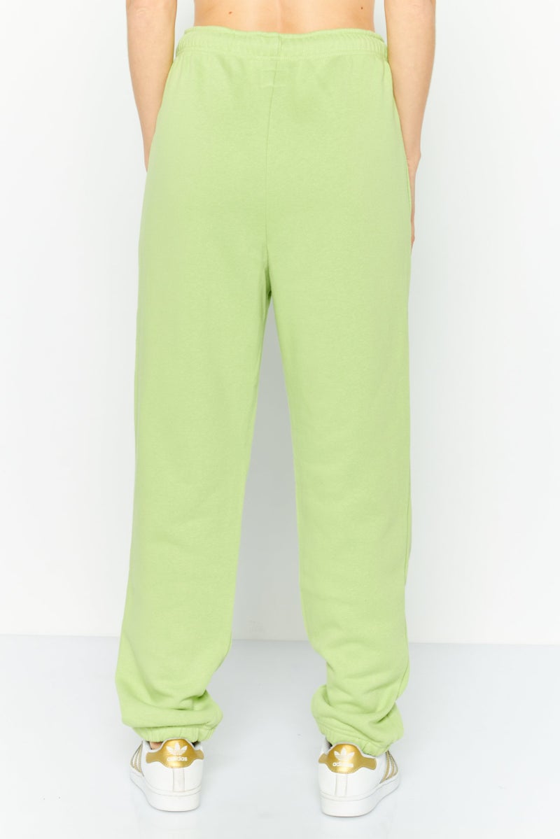 NIA Women Solid Drawstring Sweatpants, Matcha - Image 4