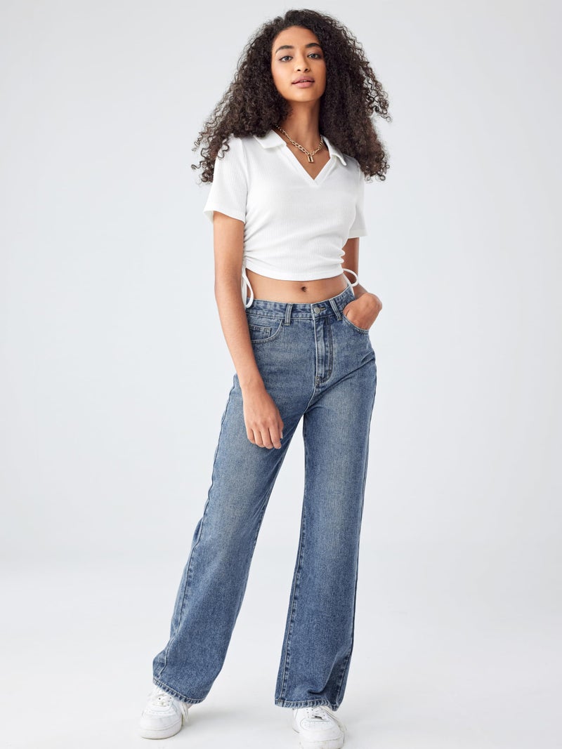 CIDER Wide Leg Jeans for Women High Waisted Denim Pants Boyfriend Jeans Trendy Casual Summer Bottom - Image 2
