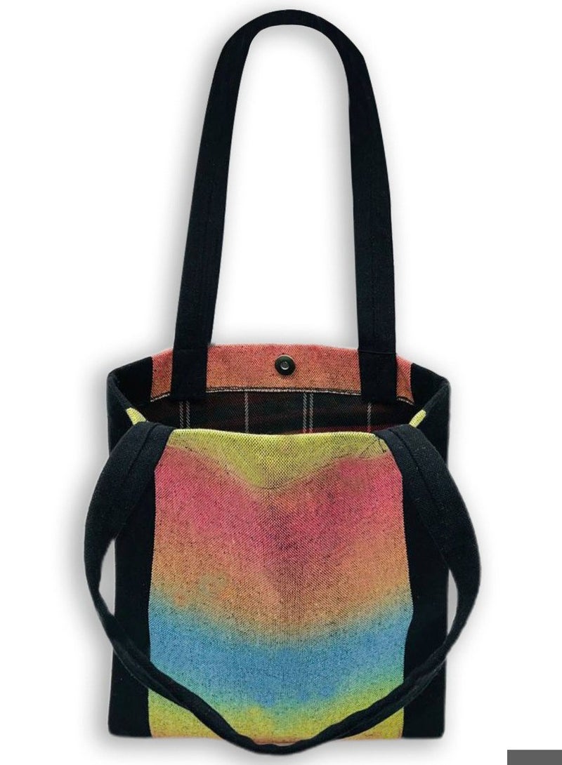 Gharibo Bags Color gradation casual printed linen tote bag - Image 3