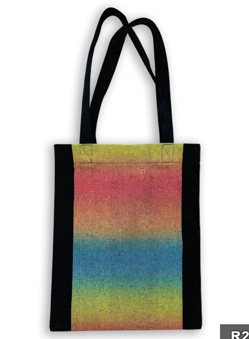 Gharibo Bags Color gradation casual printed linen tote bag - Image 1