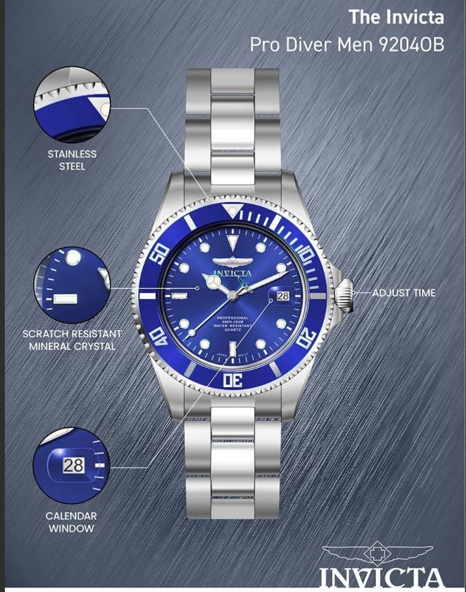 Invicta Men's 9204OB Pro Diver Analog Display Quartz Silver Watch - Image 2