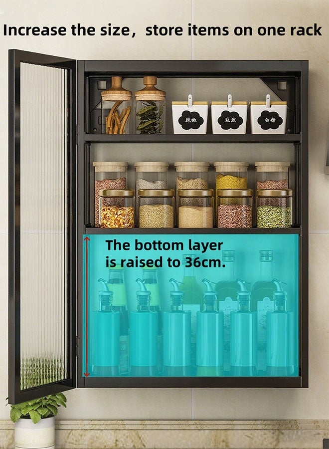 Multi-Functional Storage Rack, Wall-Mounted Rack, Bathroom Storage Rack, Living Room, Bedroom And Kitchen Storage Shelf, Single-Door Installation Without Drilling, Hanging Storage Cabinet. - Image 3