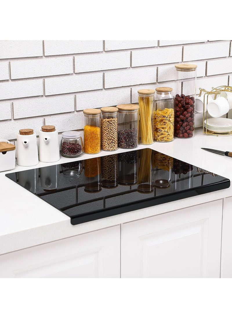Generic - Acrylic Cutting Board for Kitchen Counter Cutting Board with Lip Non-Slip Lightweight Acrylic Chopping Board for Countertop Protector Cover Home and Kitchen Gifts (Black, 14 x 11 Inch) - Image 1