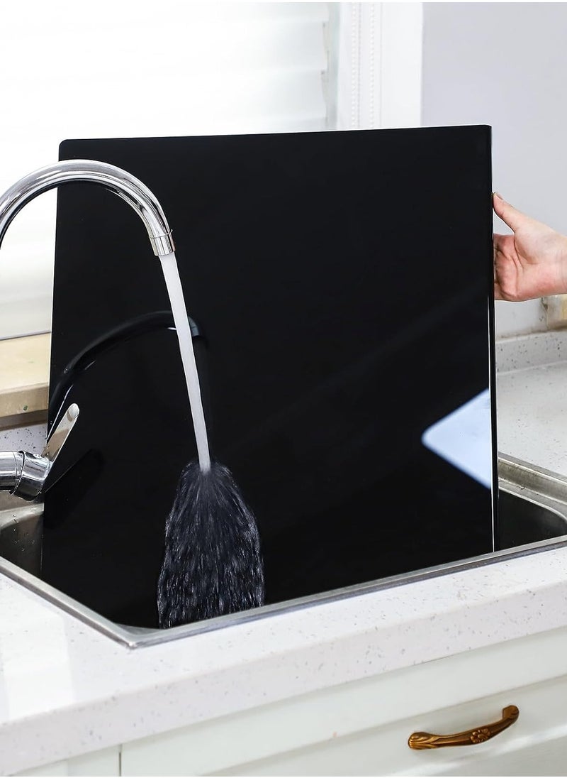 Generic - Acrylic Cutting Board for Kitchen Counter Cutting Board with Lip Non-Slip Lightweight Acrylic Chopping Board for Countertop Protector Cover Home and Kitchen Gifts (Black, 14 x 11 Inch) - Image 1