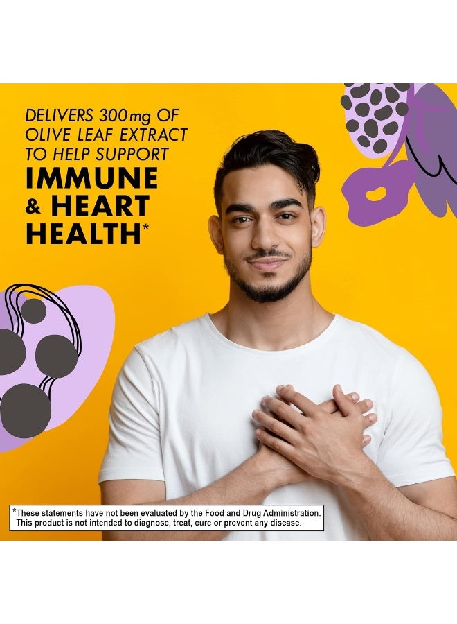 Bluebonnet Olive Leaf Herb Extract - Immune & Heart Health Supplement - 60 Vegetable Capsules - Image 3